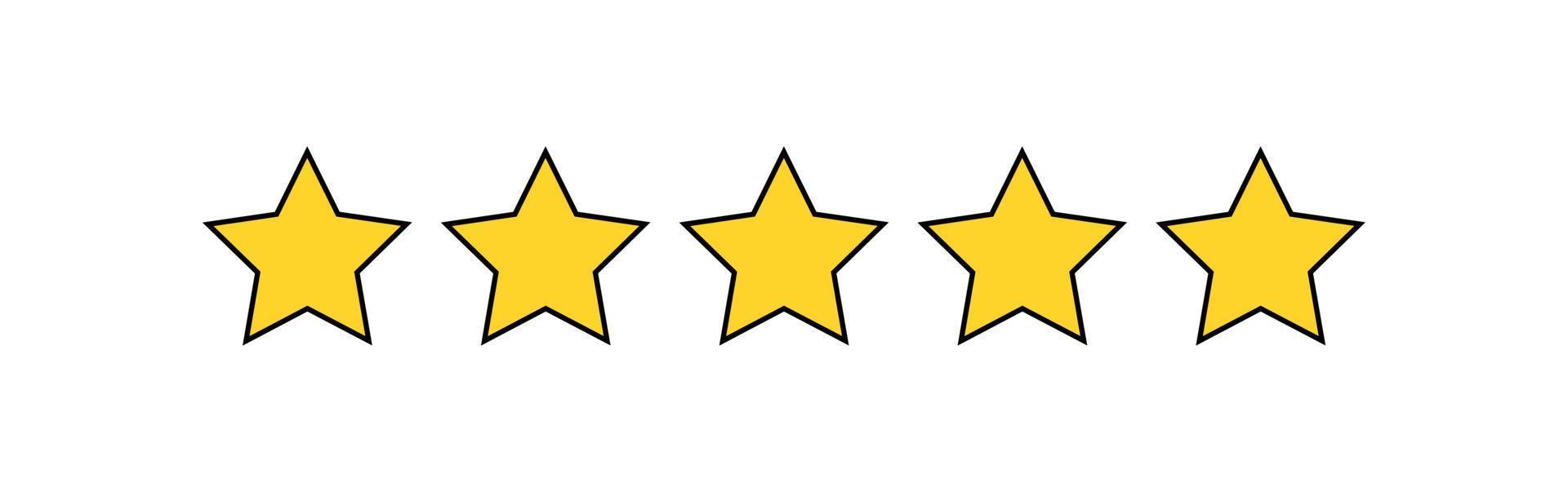 Five star rating icon vector