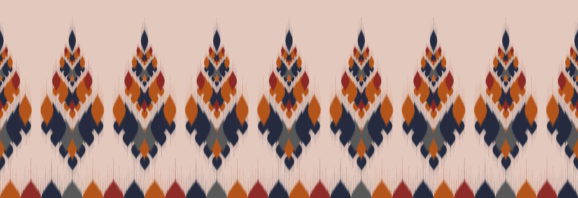 Border ethnic ikat pattern art. Fabric Indian style. Geometric striped oriental. vector