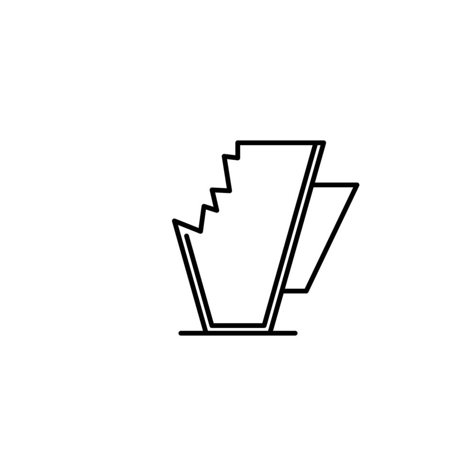 crushed coffee cup icon on white background. simple, line, silhouette and clean style. black and white. suitable for symbol, sign, icon or logo vector