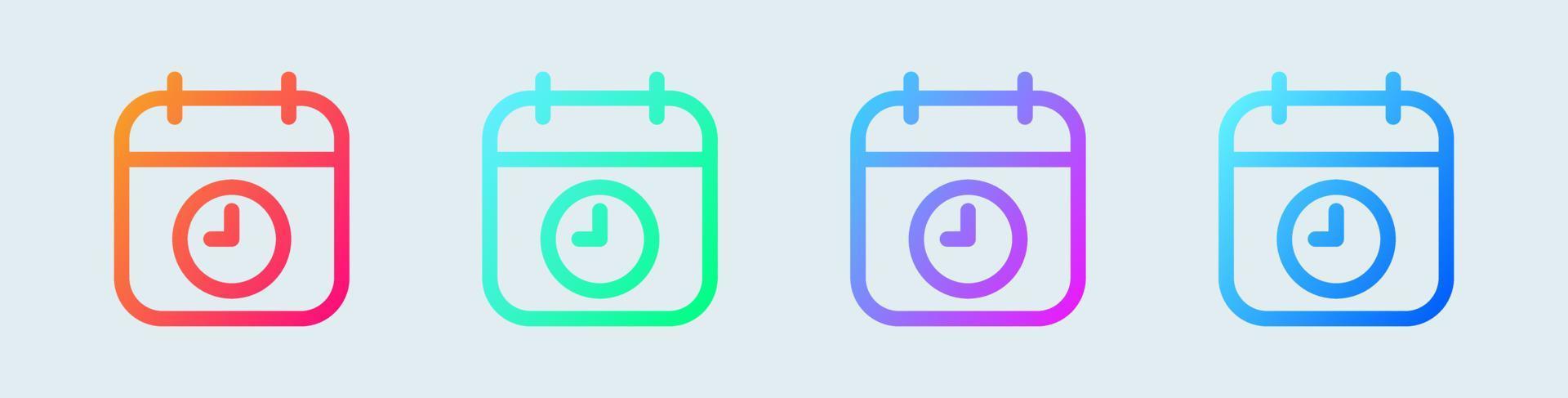 Event line icon in gradient colors. Calender signs vector illustration.