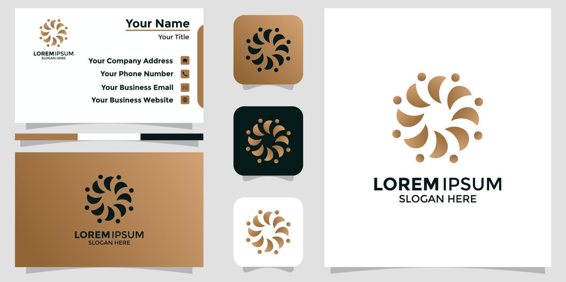 logo design flower and branding card vector