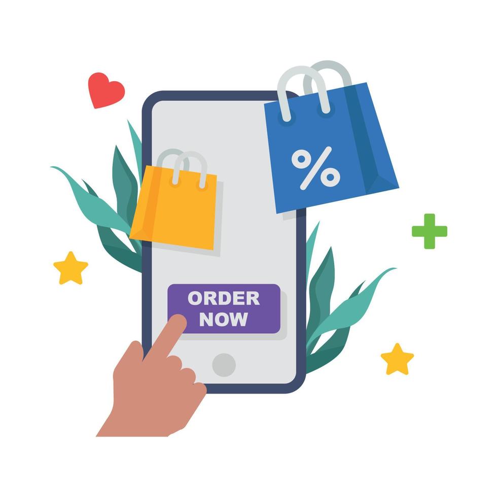 Online shopping app and website concept illustration. vector