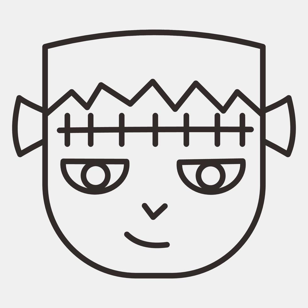 Icon frankensteins zombie.Icon in line style. Suitable for prints, poster, flyers, party decoration, greeting card, etc. vector