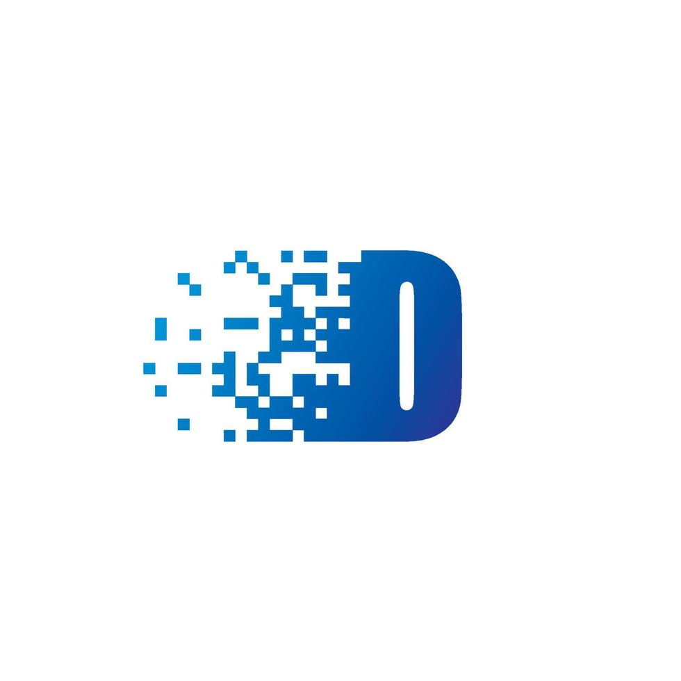 Letter D Pixel Logo, Fast Moving D Icon vector