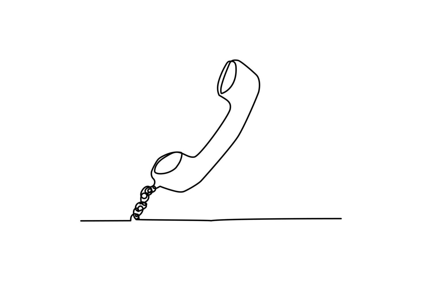 vector illustration of single continuous line telephone receiver