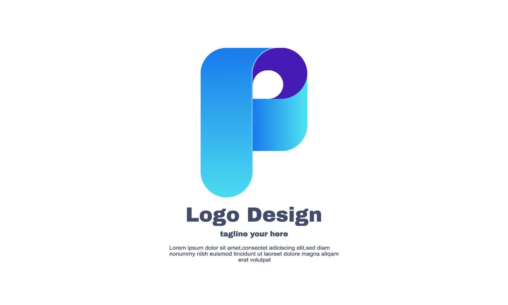unique initial simple P logo vector abstract symbol design isolated on