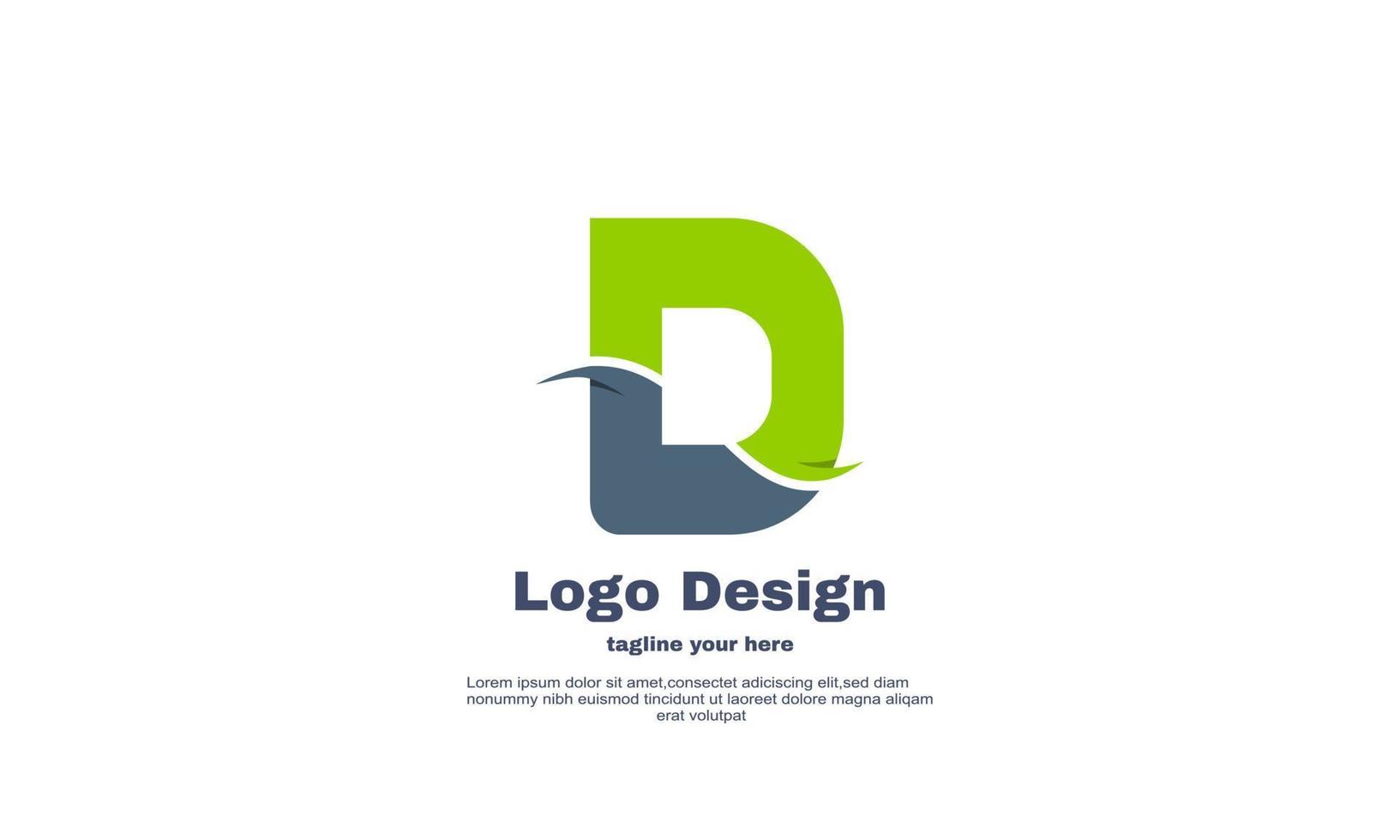 unique initial green D  logo vector abstract symbol design isolated on