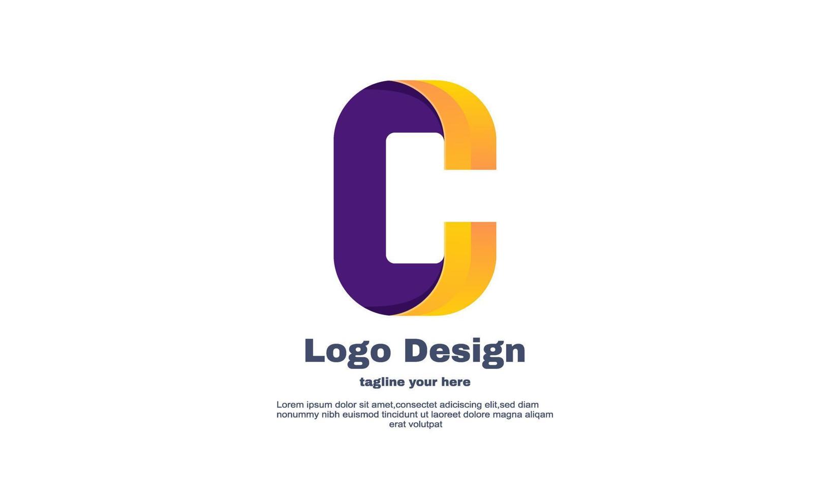 unique initial simple c  logo vector abstract symbol design isolated on