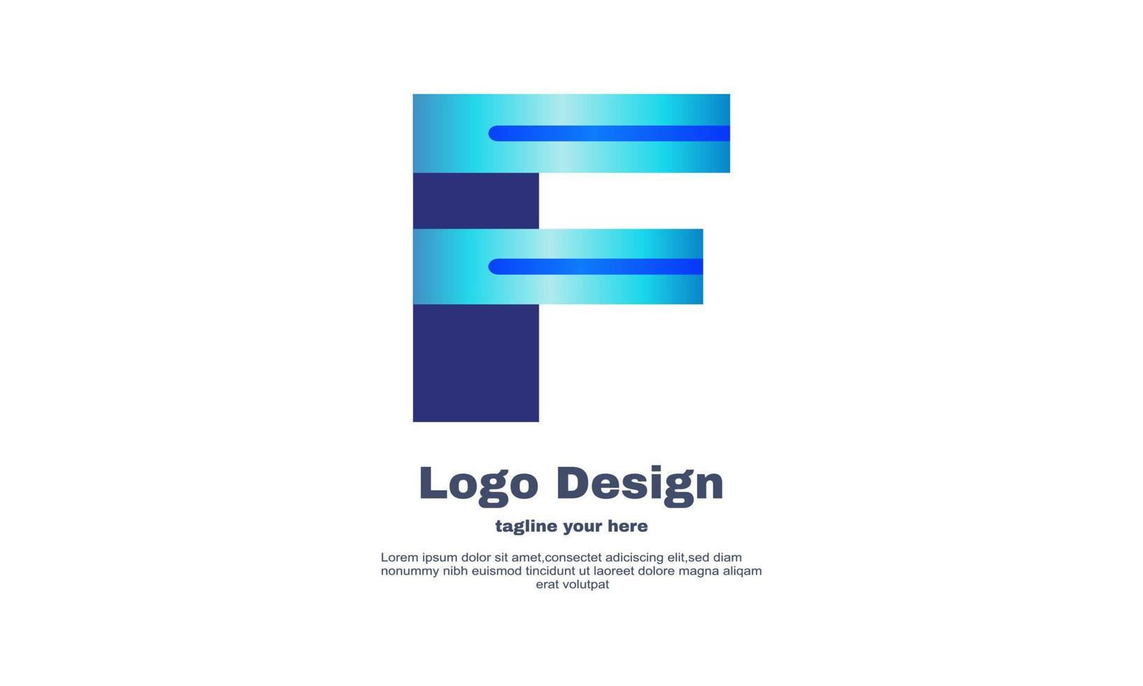 diseño de símbolo f de logotipo inicial de empresa única aislado en vector