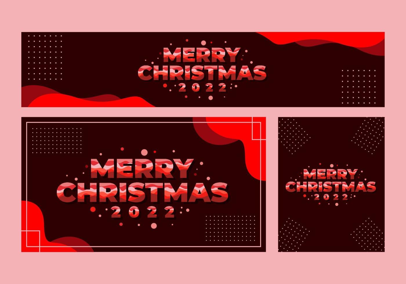 Merry Christmas 2022 text effect banner vector