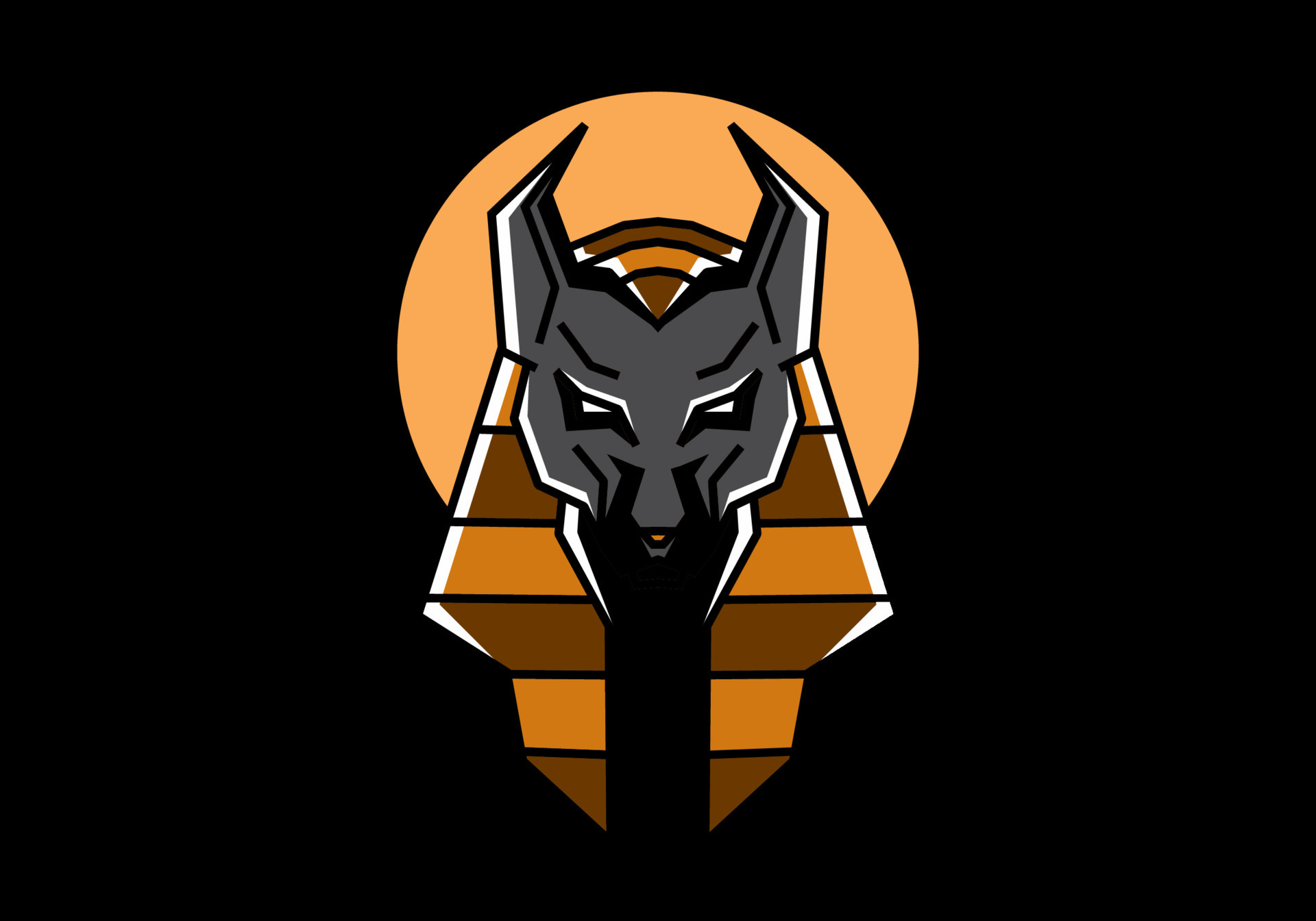 Anubis head illustration design on black background 11614610 Vector Art
