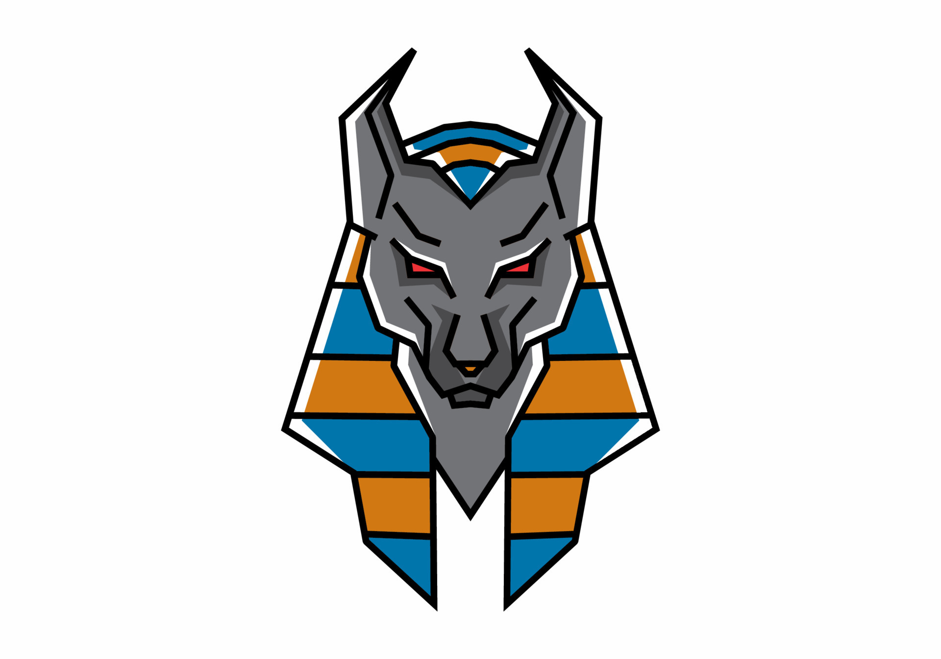 Anubis head illustration design on white background 11614613 Vector Art