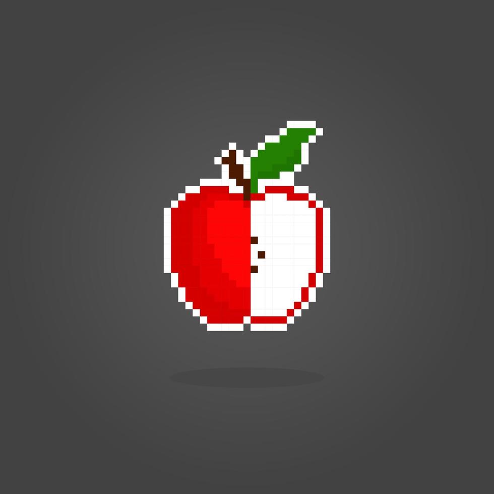 A slice of Apple pixels. Vector illustration of 8 bit game assets.