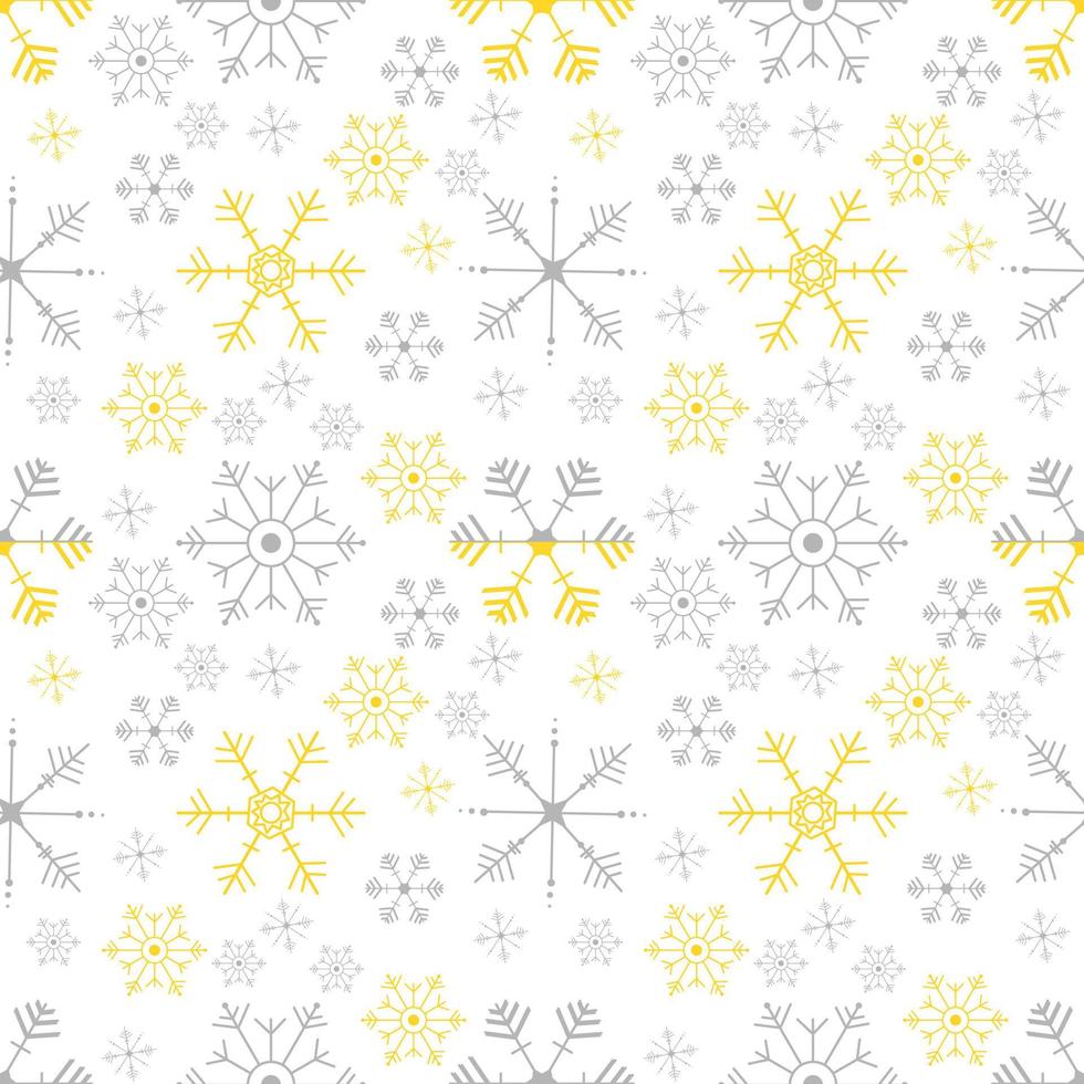 Seamless Pattern With Snowflakes. Christmas Print, Flat Vector Illustration.