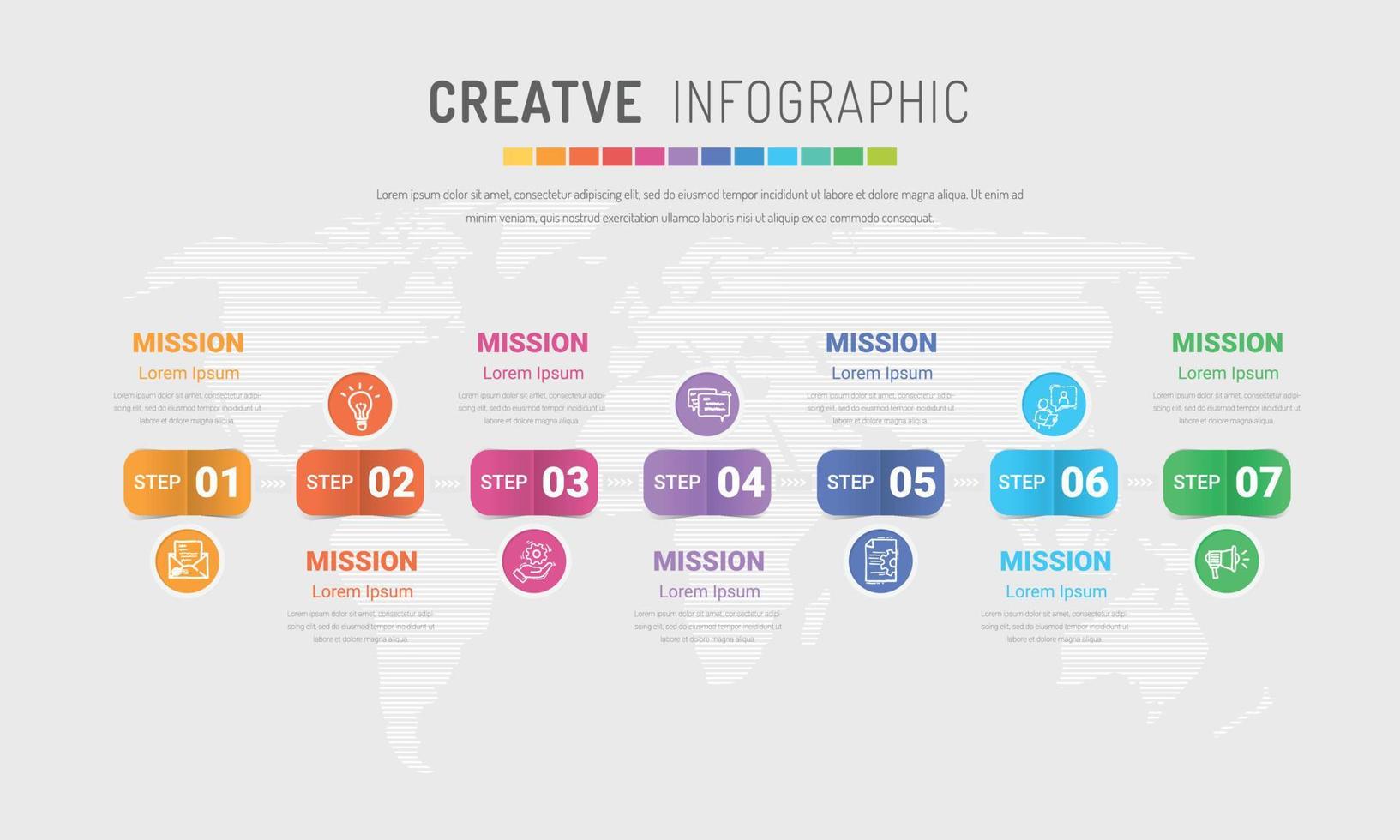 Timeline business for 7 day. vector