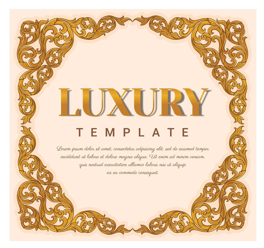 Gold borders text frames, Vintage Ornate Frame for invitations vector