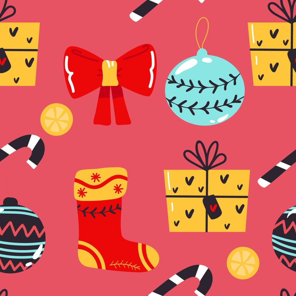 Snowball seamless pattern in doodle style on white background for Christmas fashion print , wallpaper, gift wrapping paper vector