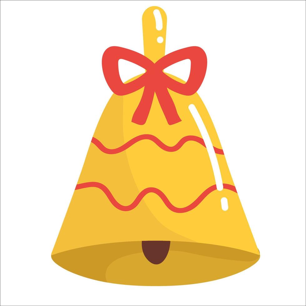 ilustración de campana de navidad vectorial - icono de vacaciones, símbolo de navidad - icono de celebración, vector