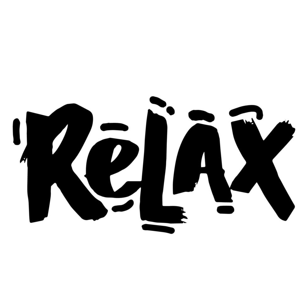 Hand drawn typography lettering phrase Relax isolated on the white background. Fun calligraphy for greeting and invitation card or t-shirt print design. vector