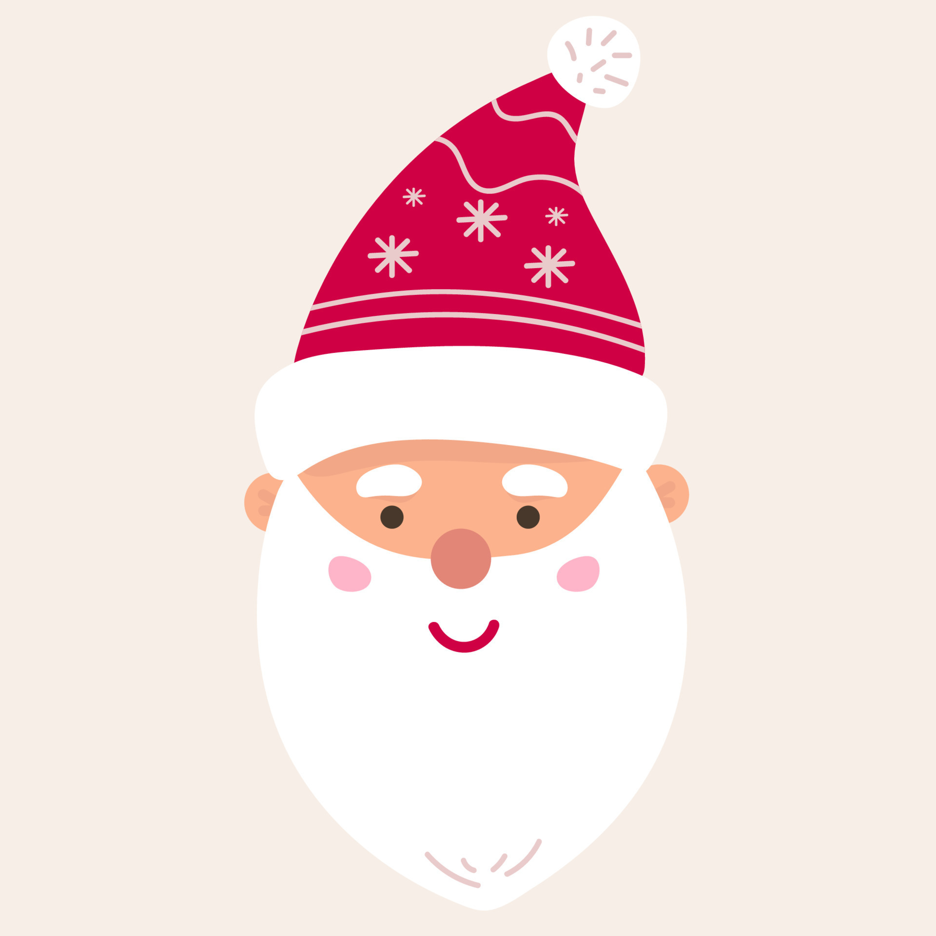 Hand drawn cartoon of santa claus face clip art Vector Image