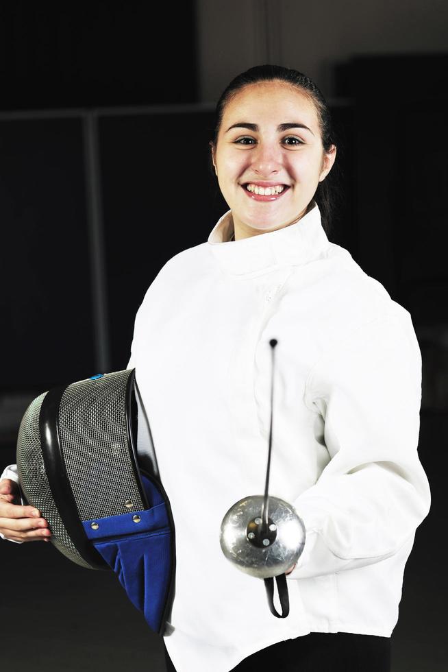 sword sport athlete portrait at training photo