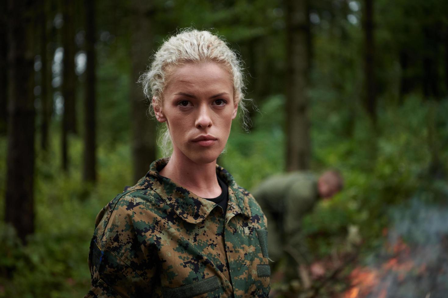 woman soldier portrait photo