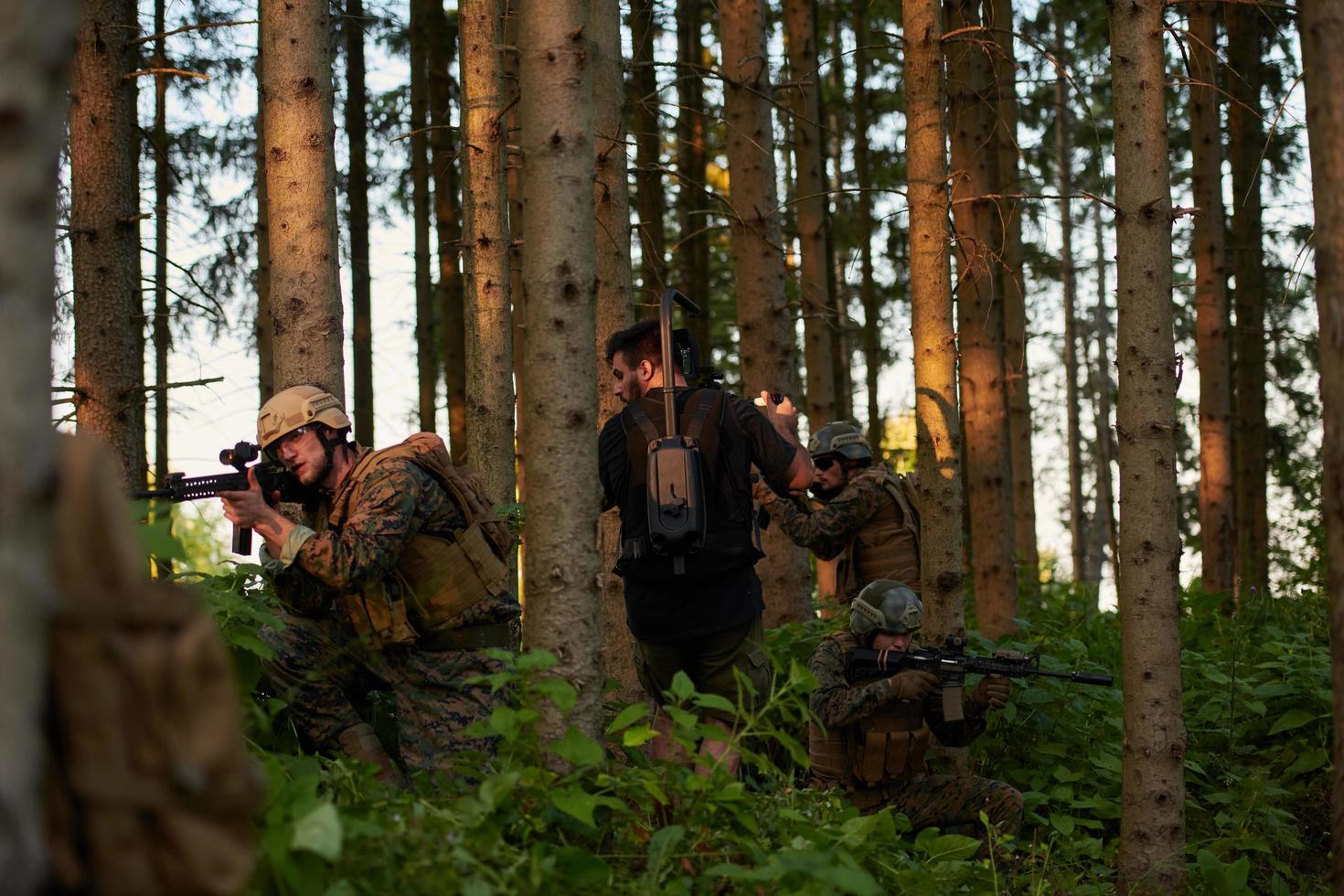 Videographer Taking Action Shoot of Soldiers in Action photo