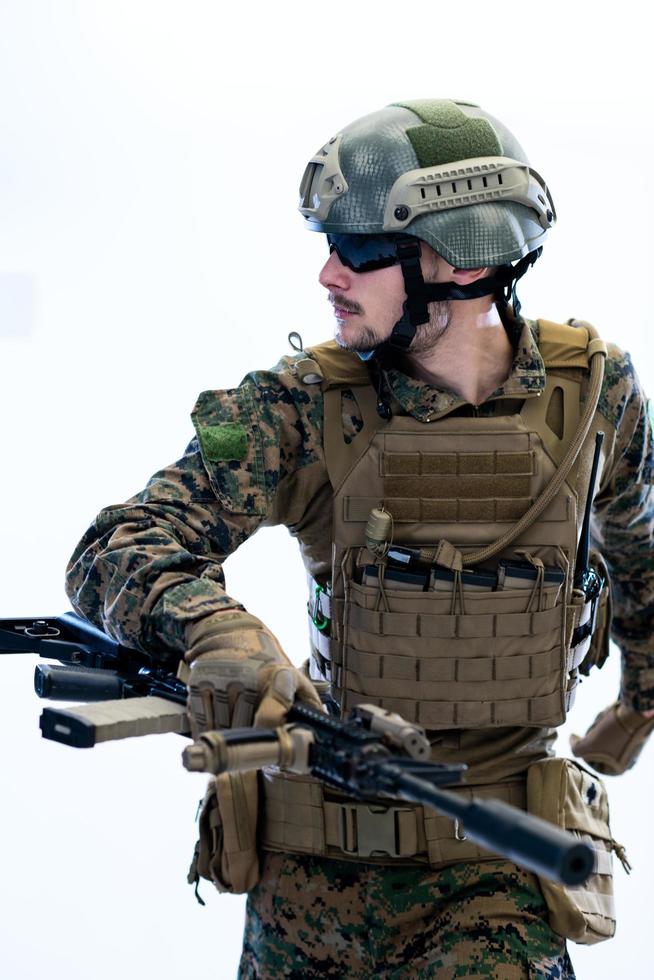 retrato de soldado en blanco foto