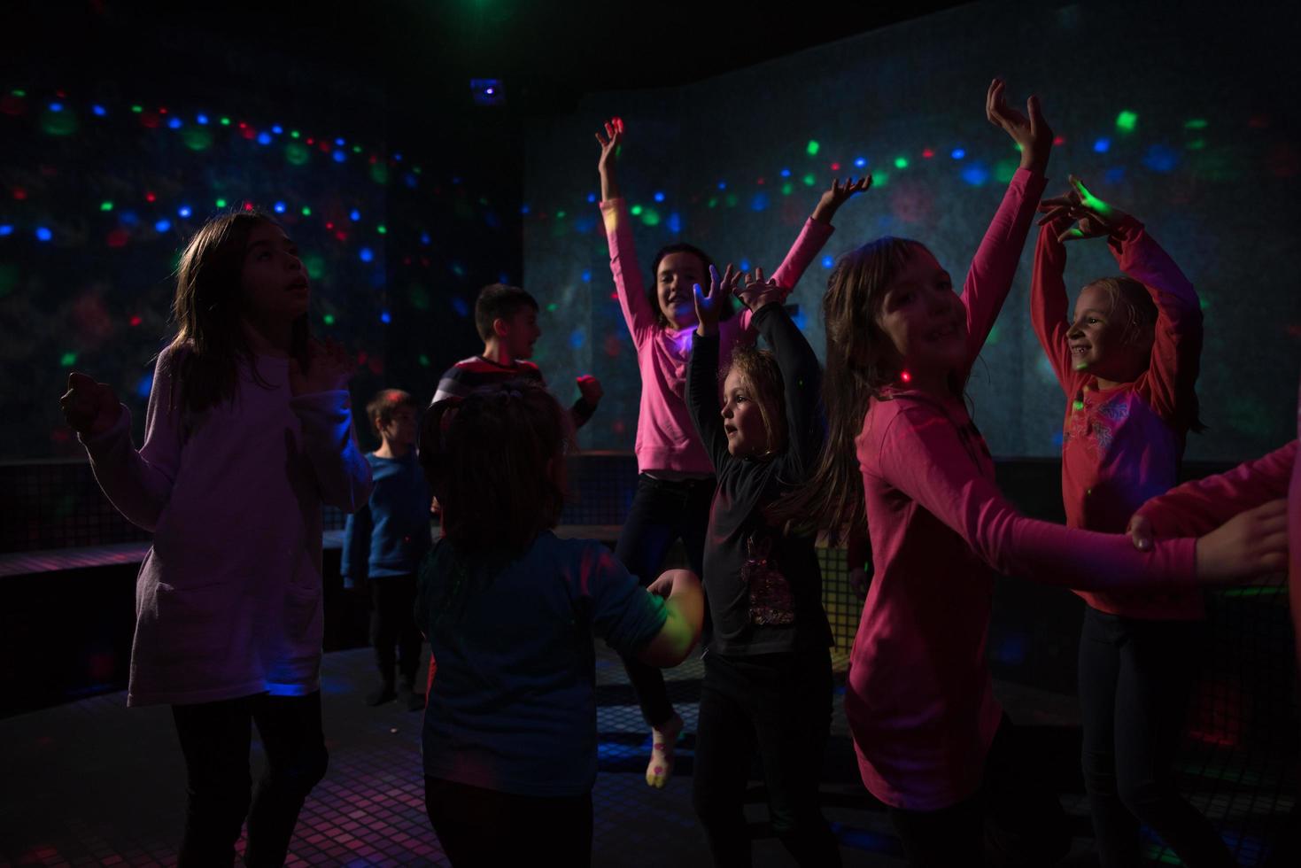 Kids neon disco party photo