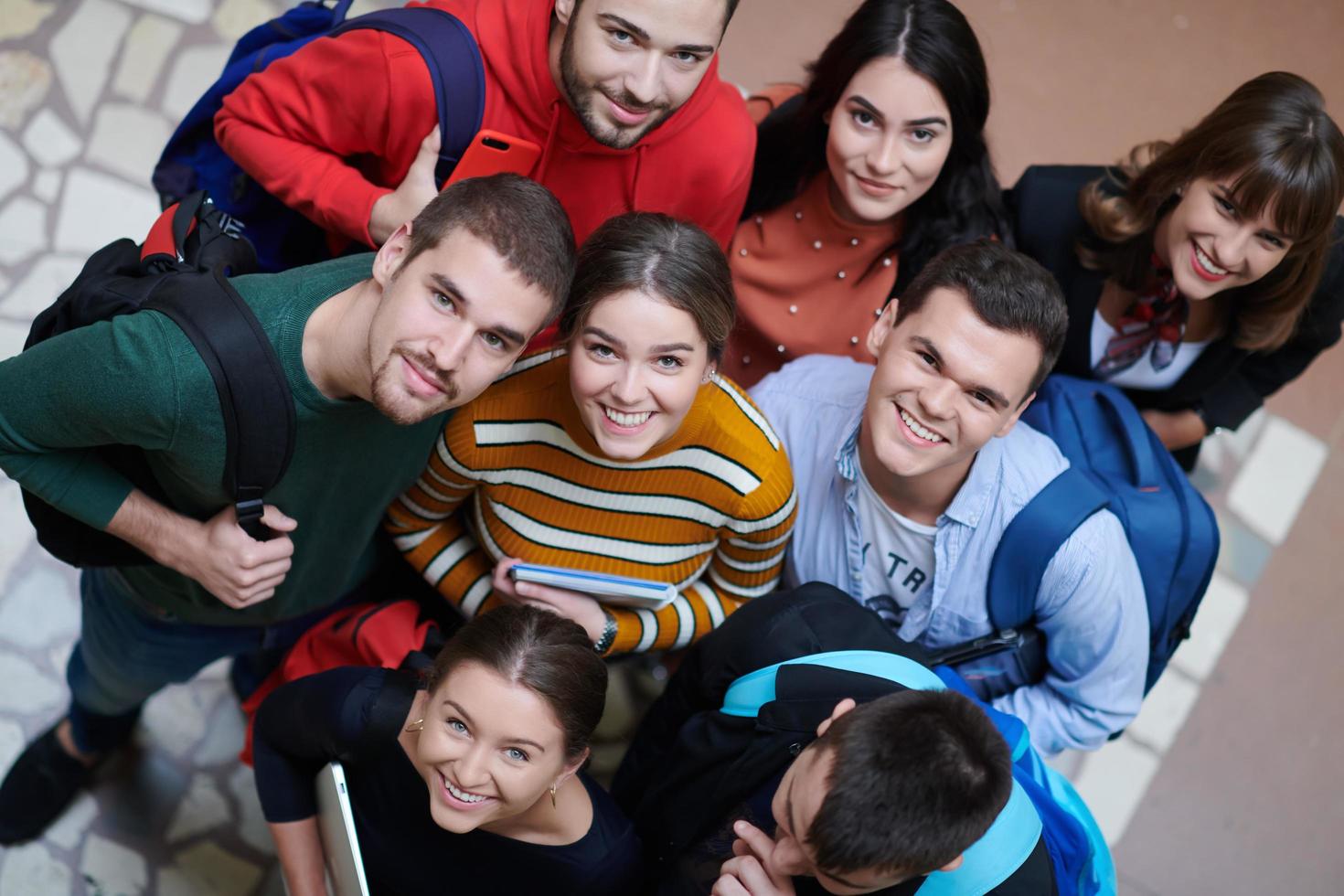 students in school together in problem photo