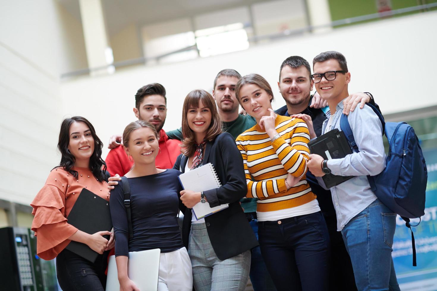 students in modern school using modrn technology photo