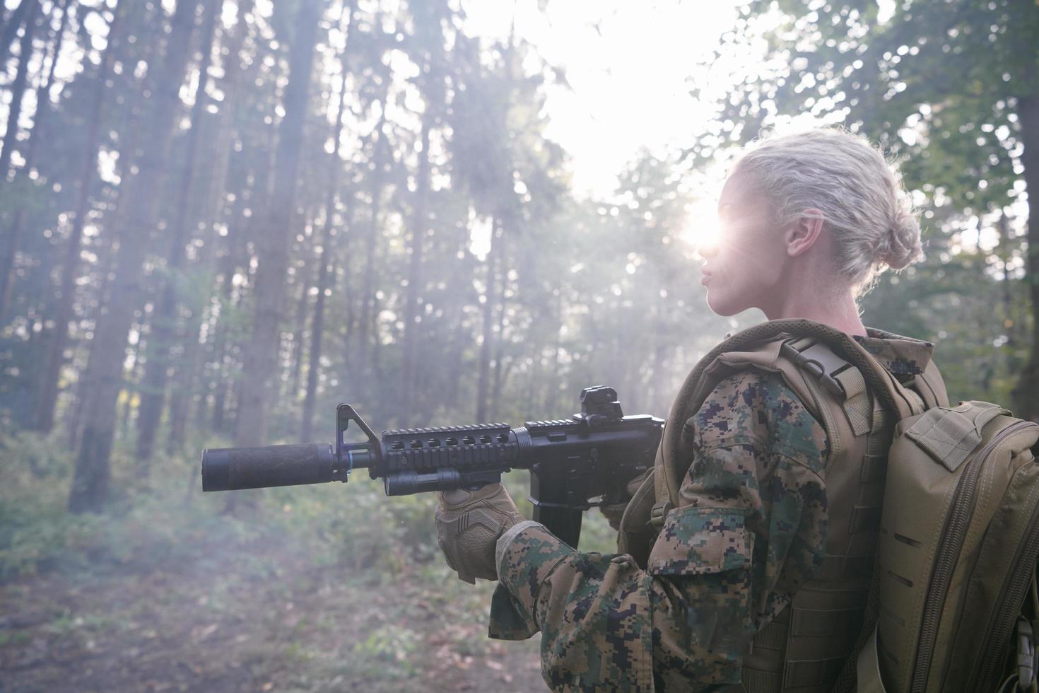 woman soldier view photo