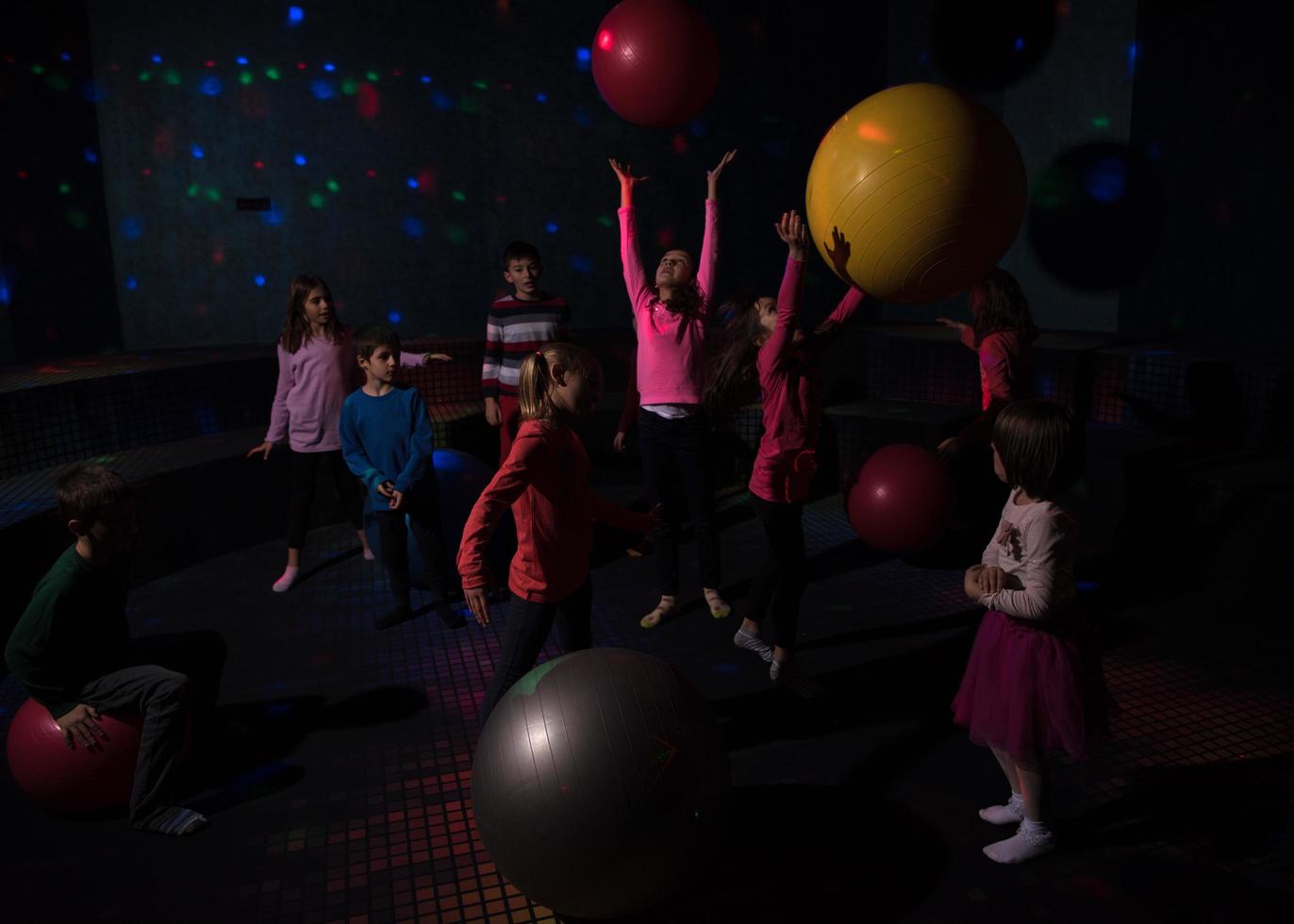 Kids neon disco party photo
