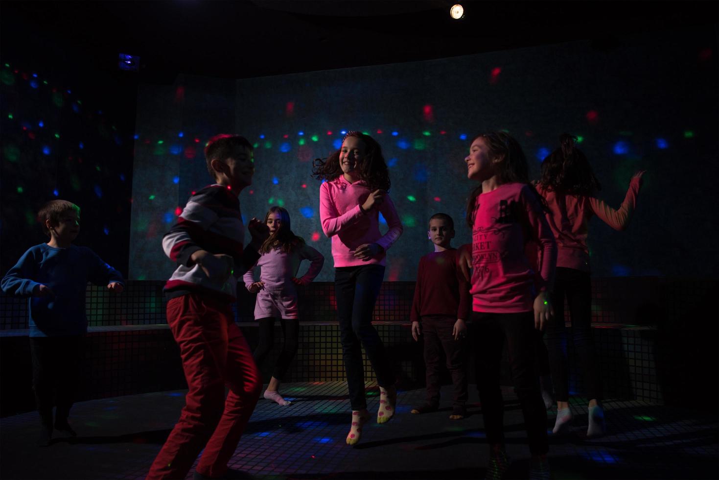 Kids neon disco party photo