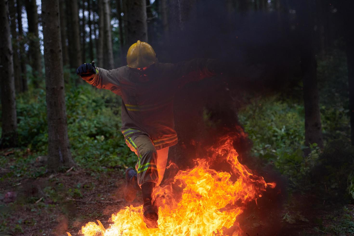 firefighter in action photo