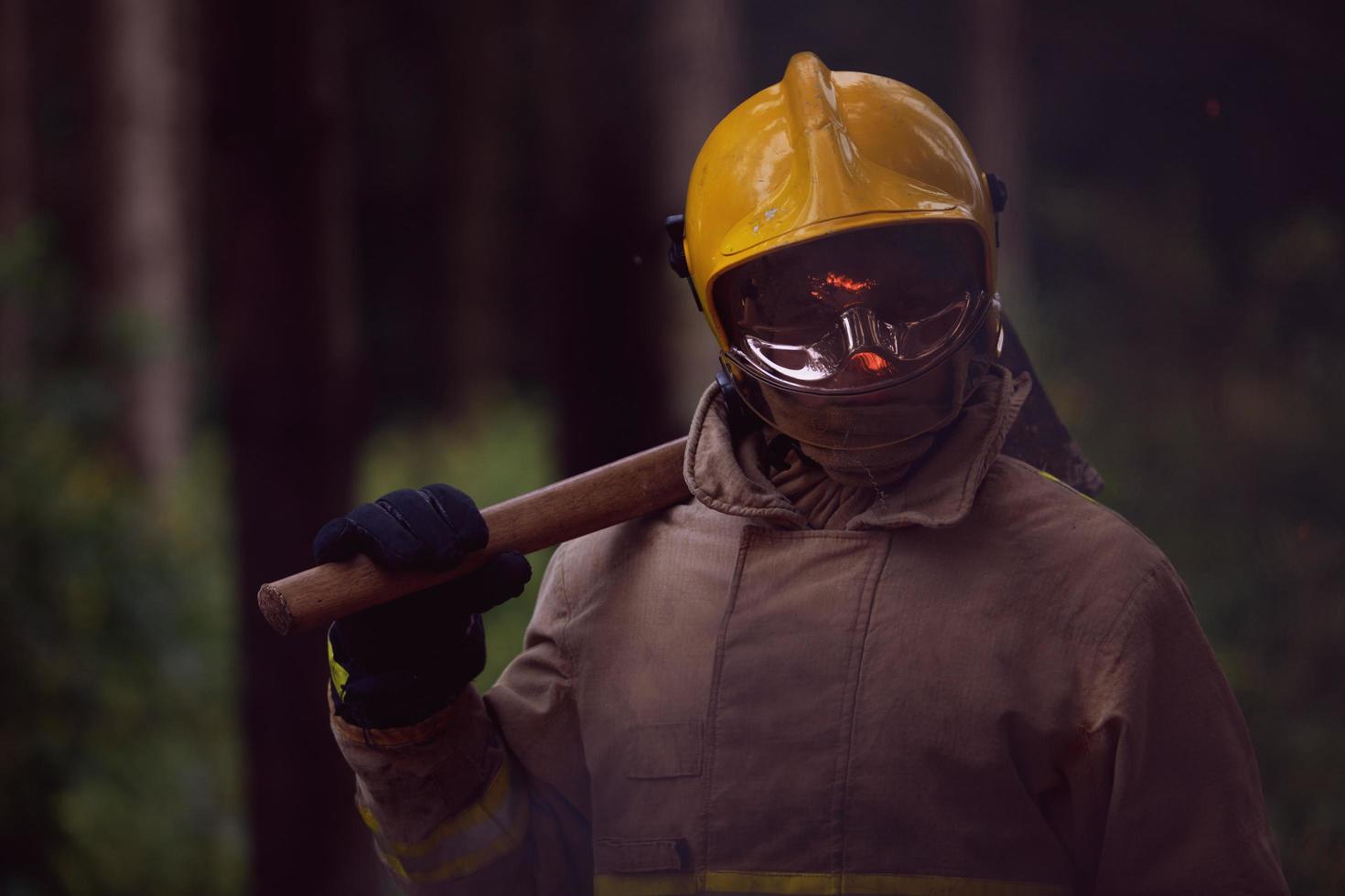 firefighter portrait view photo