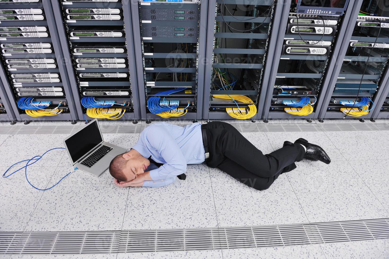 system fail situation in network server room photo