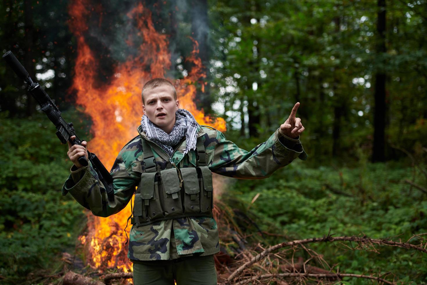 Military in field photo