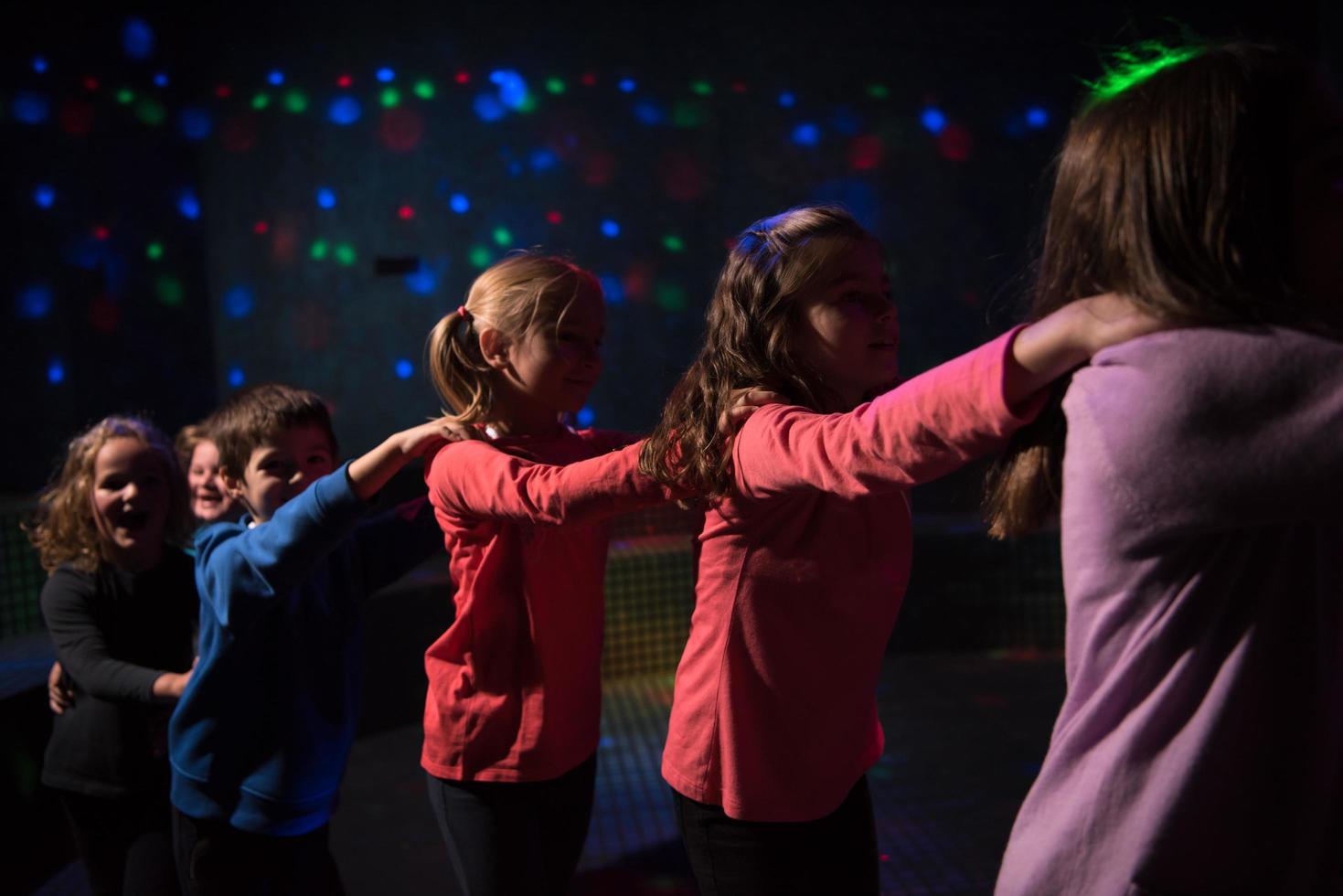 Kids neon disco party photo