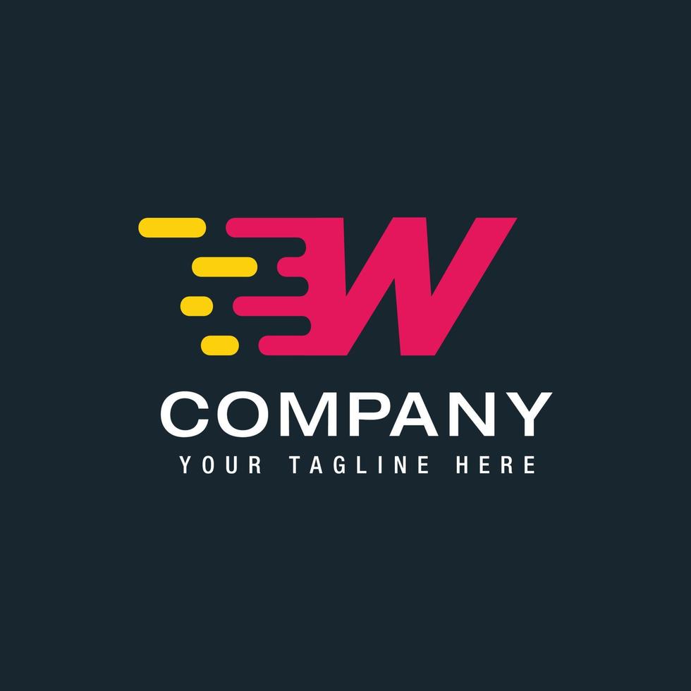 Letter W with Delivery service logo, Fast Speed, Moving and Quick, Digital and Technology for your Corporate identity vector