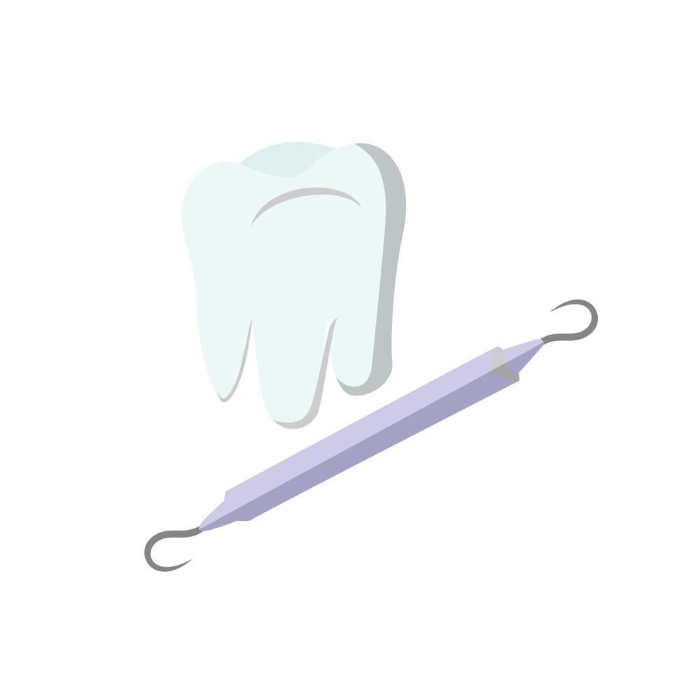 kit de herramientas de dentista para la ilustración de vector de tratamiento dental en un diseño plano