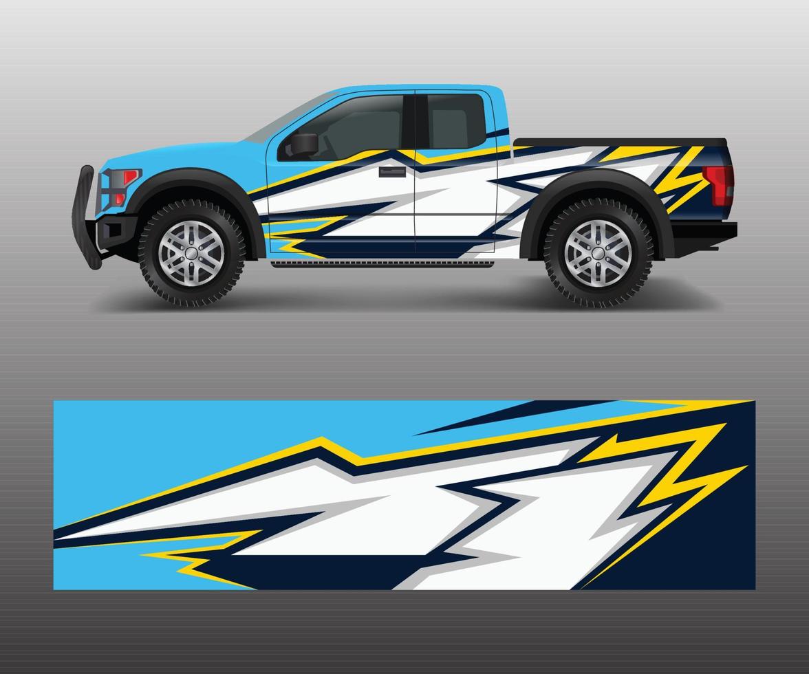 Calcomanía y tintado personalizados para vehículos todoterreno de rally de carreras. vector de diseño de calcomanía de envoltura de coche