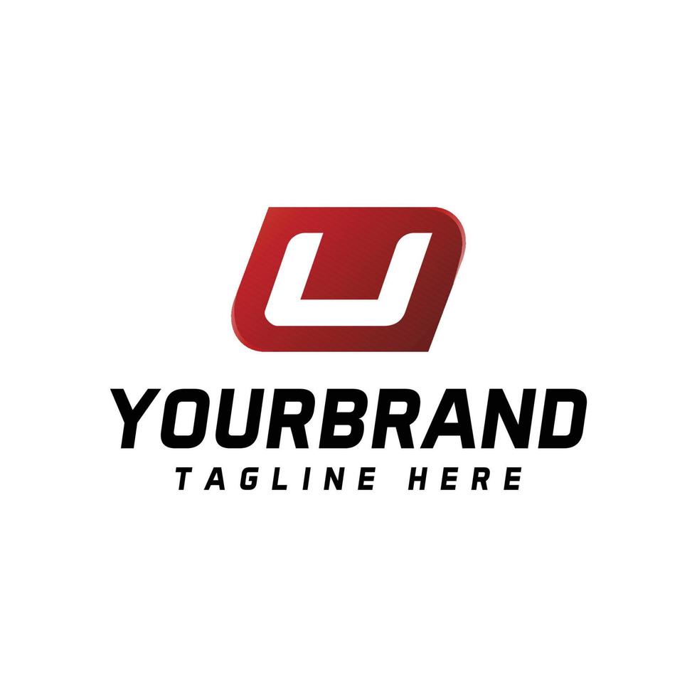 logotipo de la letra u, aislado en rojo y blanco, perfecto para su negocio vector