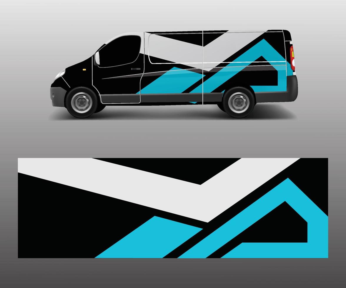 cargo van wrap vector, Graphic abstract stripe designs for wrap branding vehicle vector