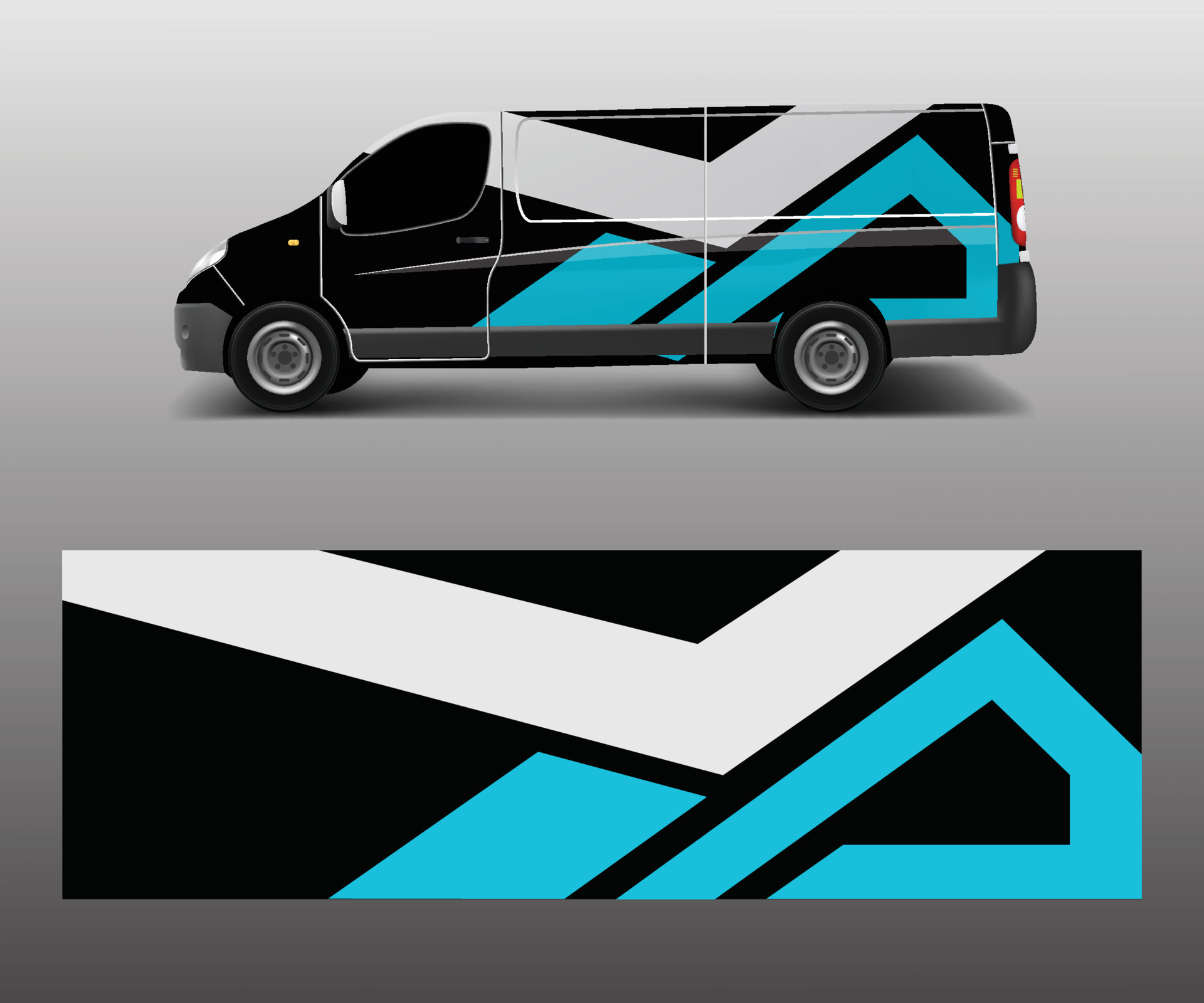 cargo van wrap vector, Graphic abstract stripe designs for wrap