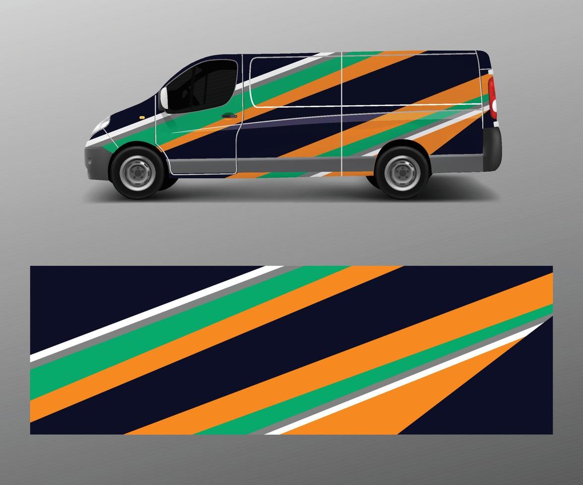 Diseños gráficos abstractos de carreras para envoltura de vinilo adhesivo de vehículos. vector de etiqueta de coche