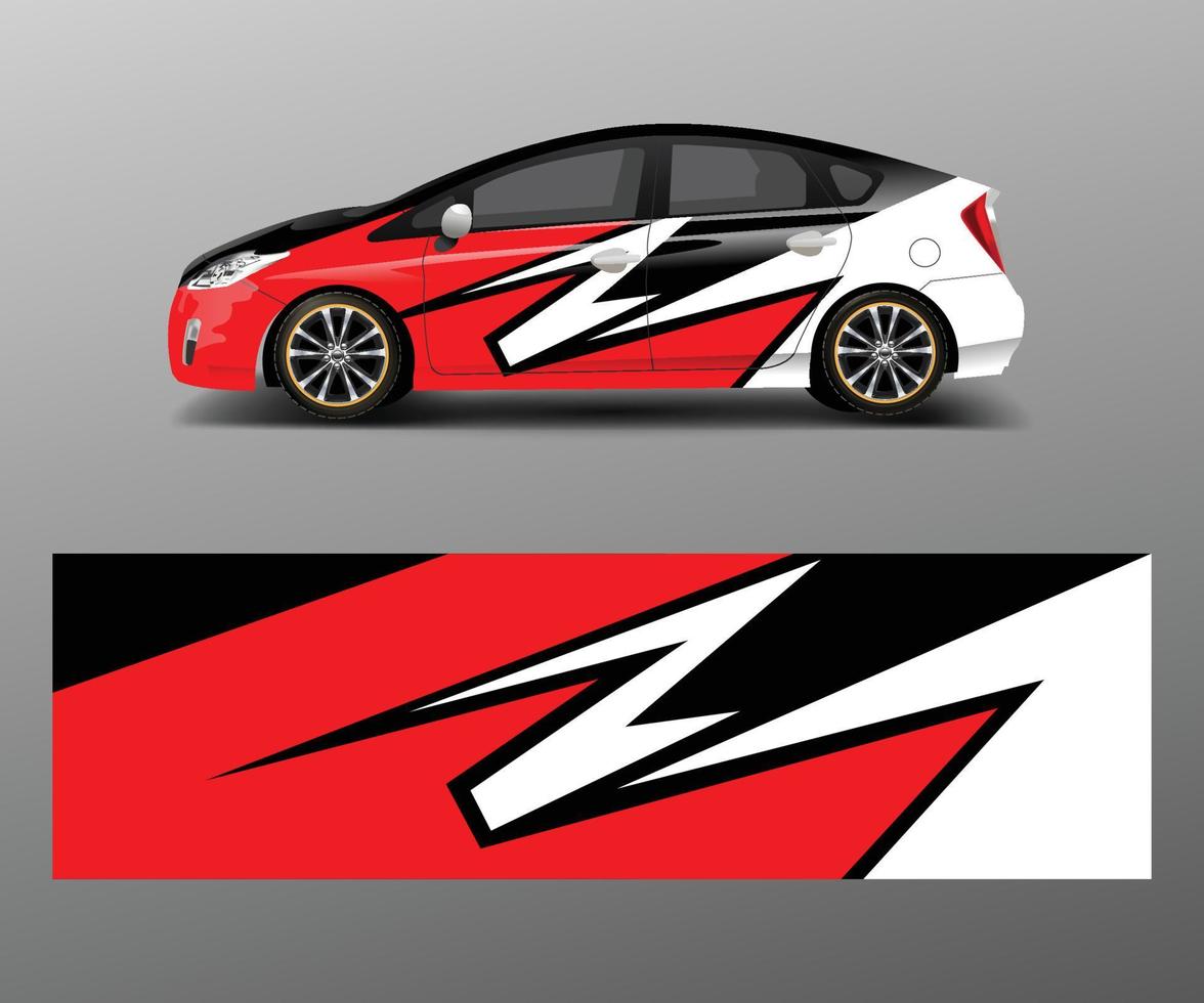 Car decal graphic vector wrap vinyl sticker. Graphic abstract wave shape designs for branding, race and drift car template design vector