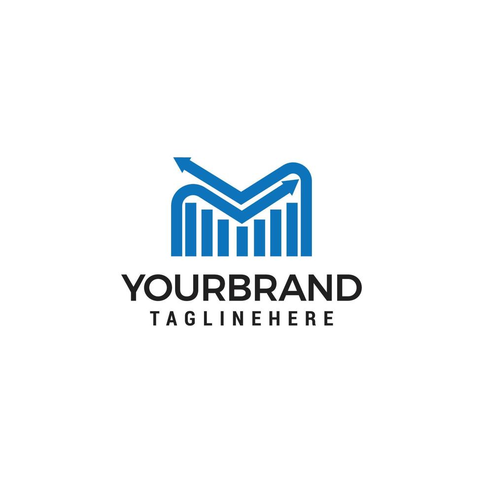 Letter M logo vector for Market Invest Finance icon design template elements