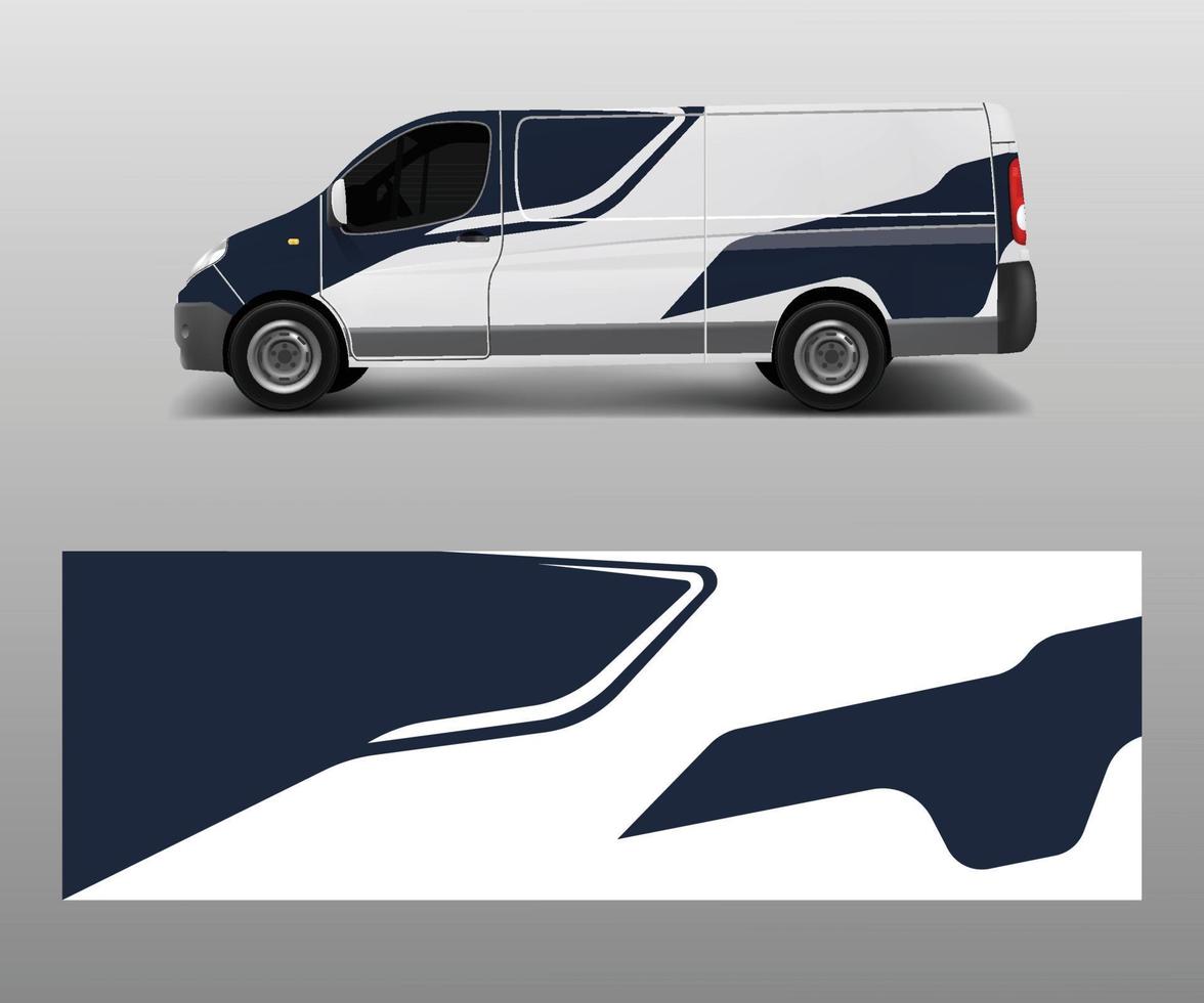 van decal wrap design vector for Company branding . Graphic wrap decal and sticker template vector