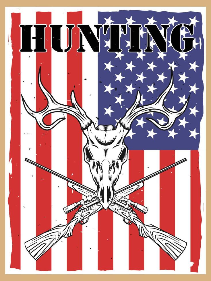 hunting poster design vector